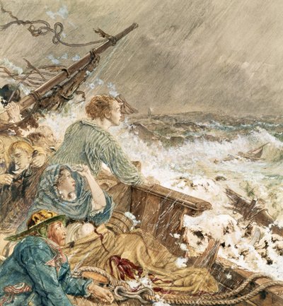 Grace Darling und ihr Vater retten die schiffbrüchige Besatzung, 17. September 1838 von William Bell Scott